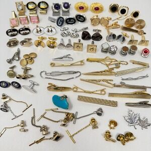 Gold and Silver Cuff Links Set